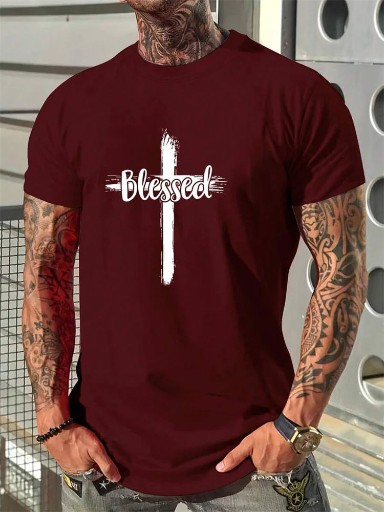 Christian clothing Christianity Cross Men's Fashion T-shirt Summer