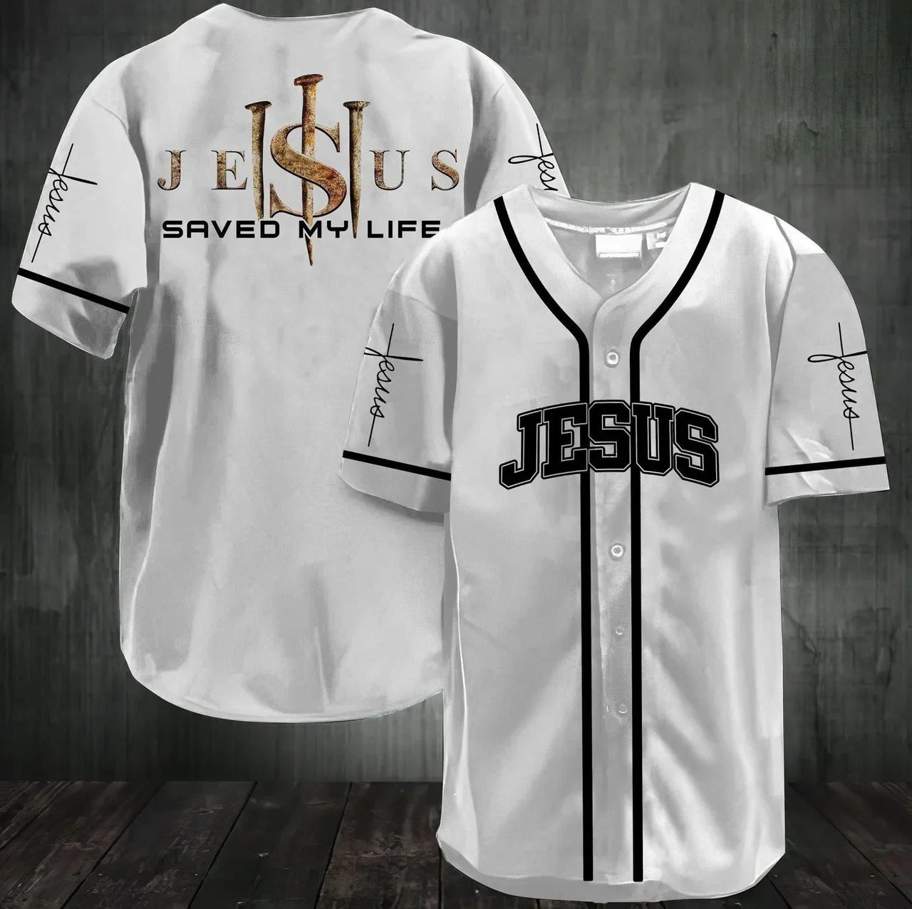 Jesus Save My Life Baseball Jersey Shirt 3D All Over Printed Baseball Jersey Shirts hip hop Tops