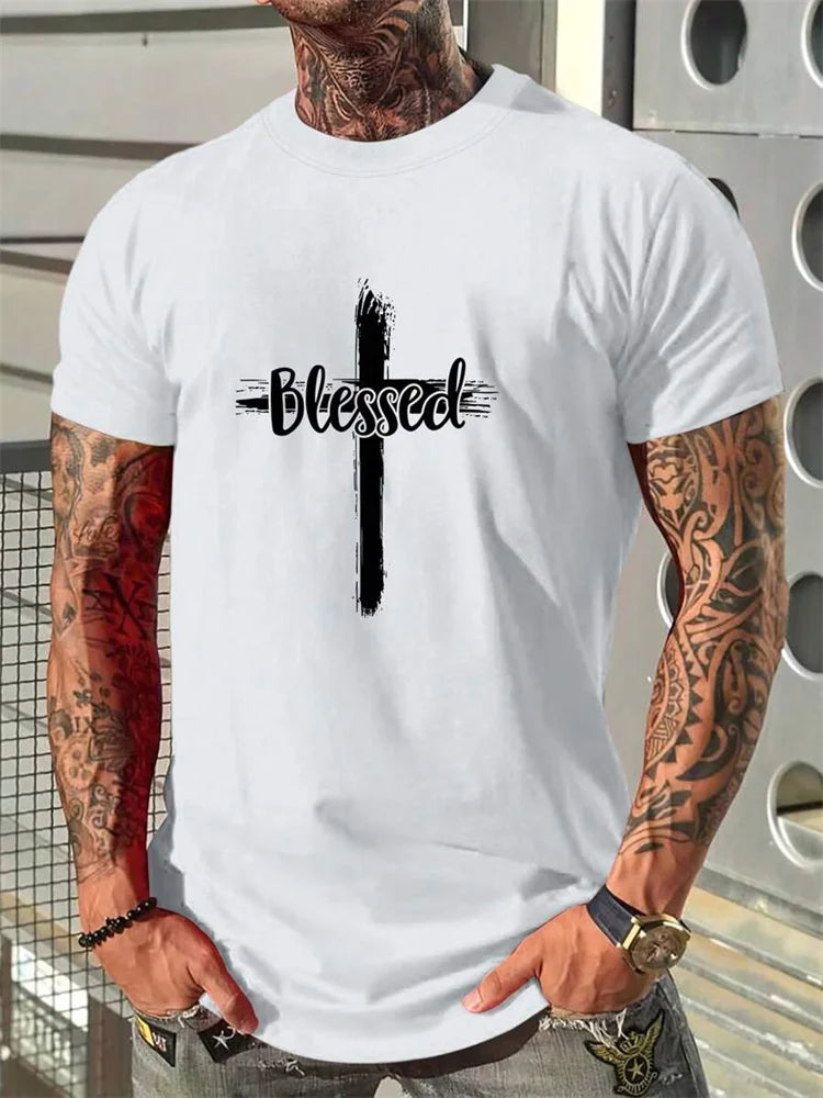 Christian clothing Christianity Cross Men's Fashion T-shirt Summer