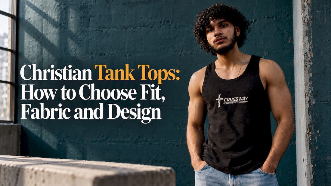 Model wearing a Christian streetwear tank