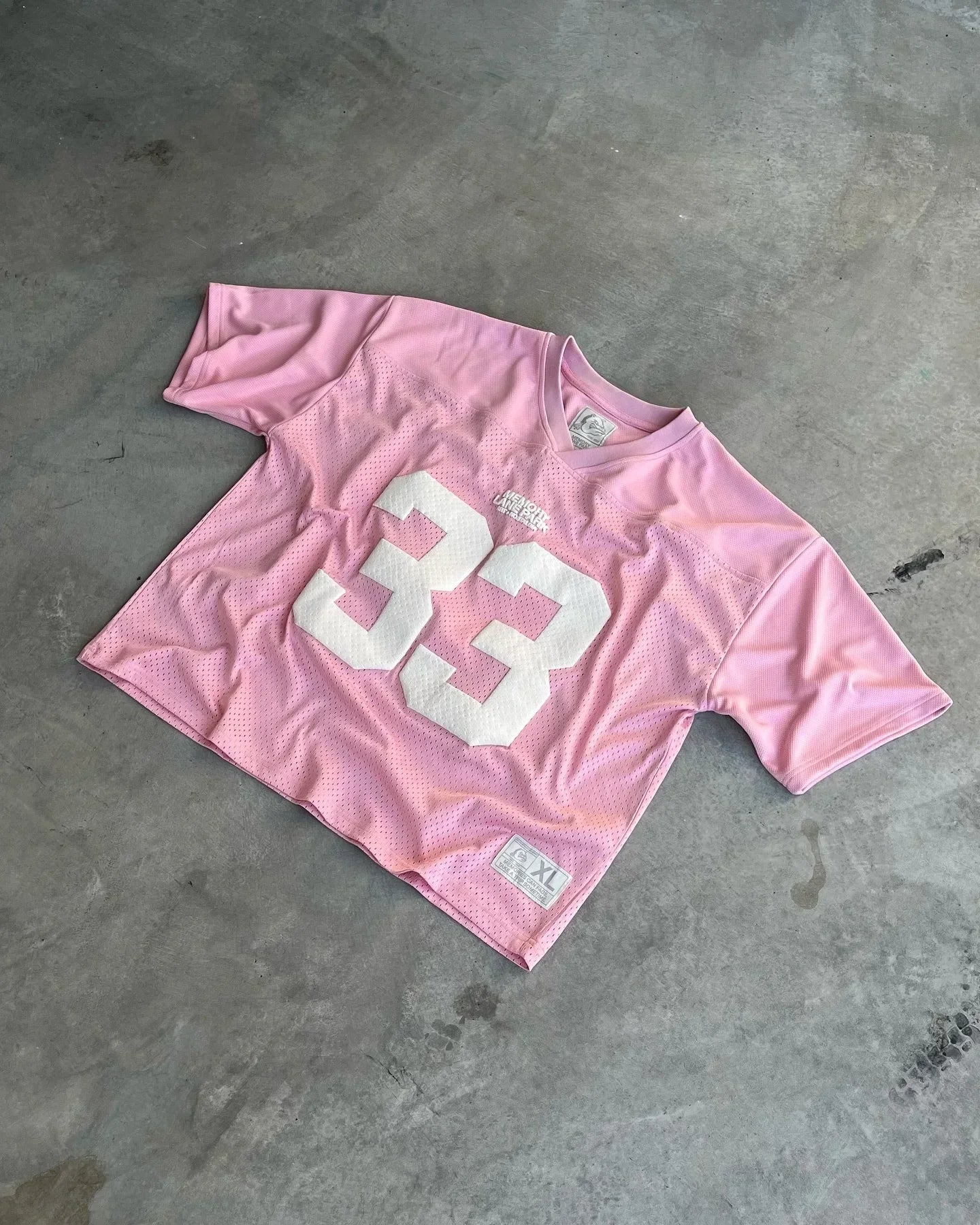 Streetwear Football Sports Pink Oversized Jersey Gothic Harajuku Number 33 Graphic Puff Print T Shirt New Fashion Tops Men Women